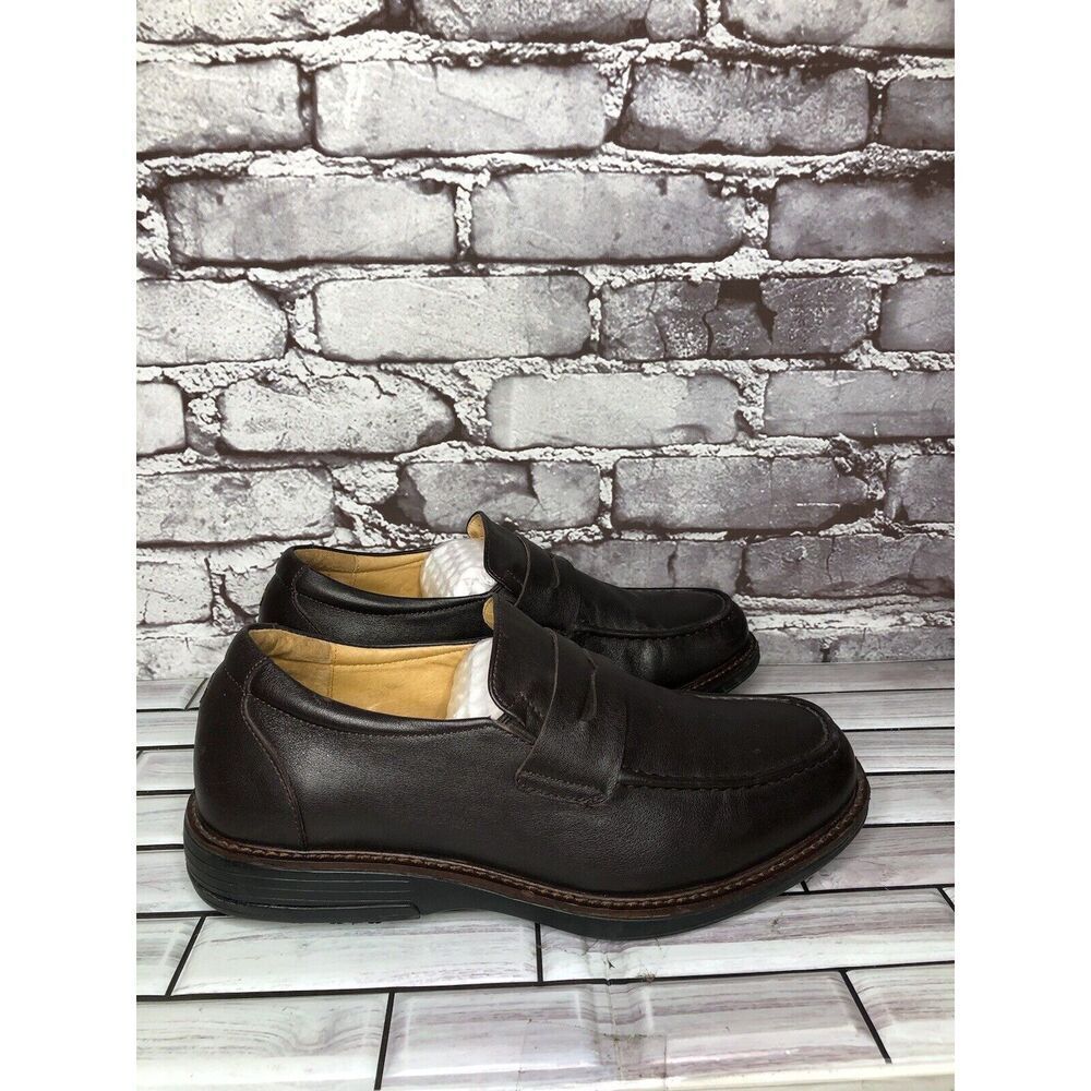 Gravity Defyer Ludvig Brown Leather Slip On Loafers Shoes Men’s Sz 8m Us/41eu